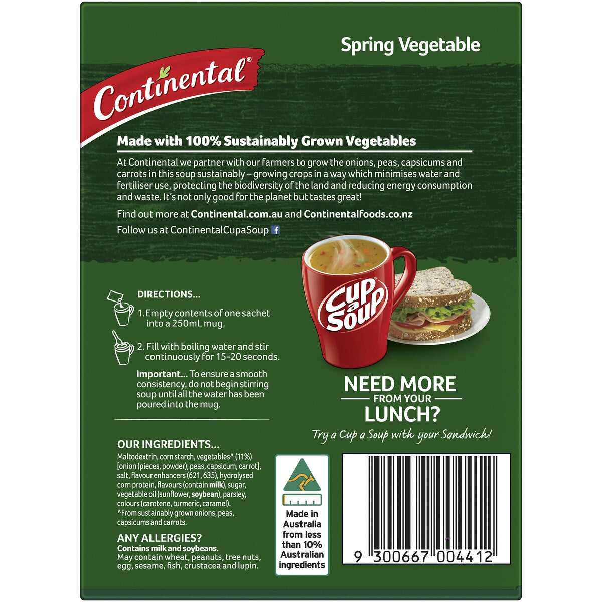 Continental Classics Cup A Soup Original Spring Vegetable 60g