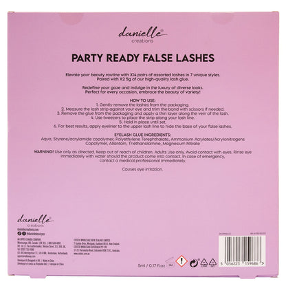 Danielle Creations Party-Ready False Lashes 14 Pairs Black