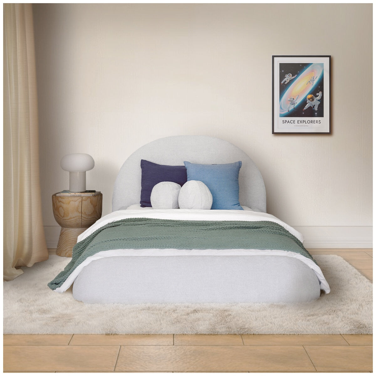 Aesthetik Kids King Single Upholstered Bed AK642524Z Grey