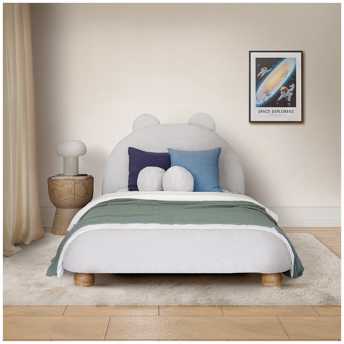 Aesthetik Kids King Single Upholstered Bed AK642524Z Grey