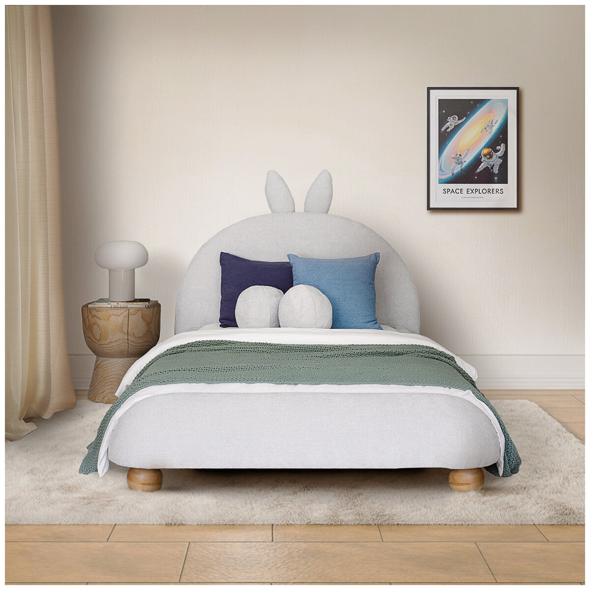 Aesthetik Kids King Single Upholstered Bed AK642524Z Grey