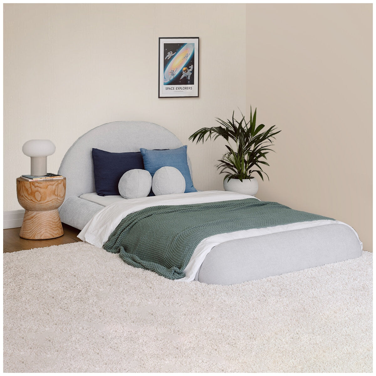 Aesthetik Kids King Single Upholstered Bed AK642524Z Grey