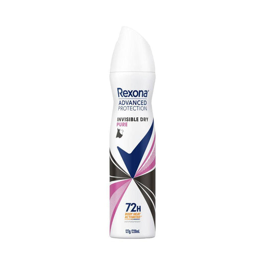 Rexona Women Antiperspirant Aerosol Advanced Invisible Dry Pure Deodorant - 220mL