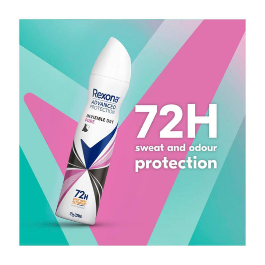 Rexona Women Antiperspirant Aerosol Advanced Invisible Dry Pure Deodorant - 220mL