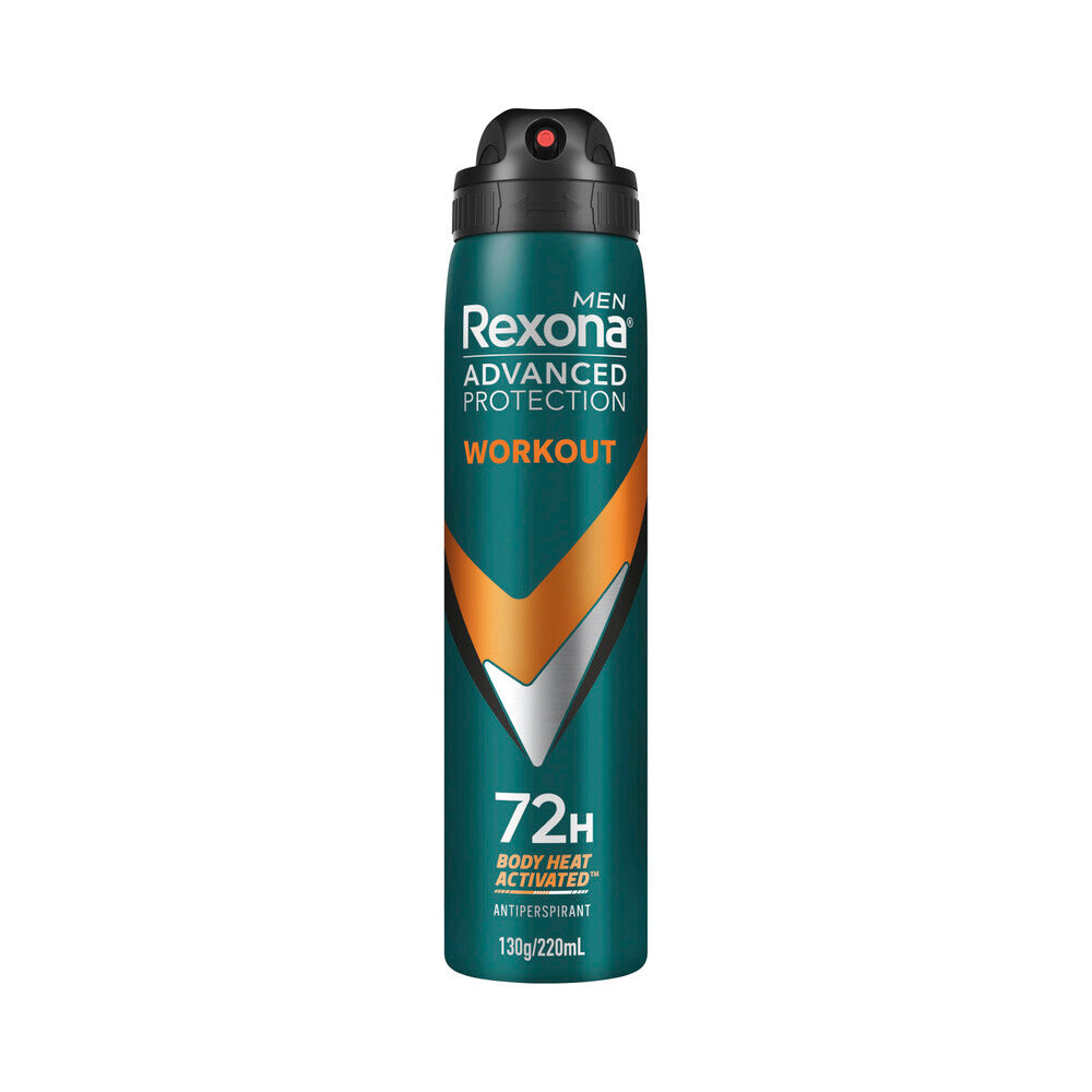 Rexona Men Deodorant 72hr Advanced Aerosol Workout - 220mL