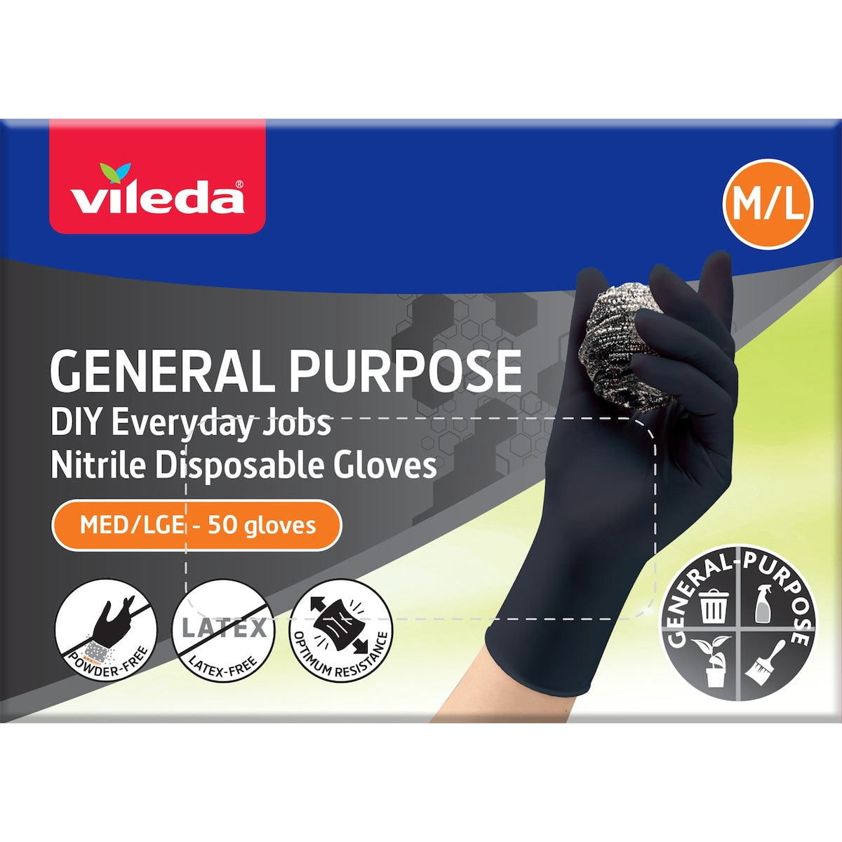 Ansell General Purpose Nitrile Gloves Medium/large 50 Pack