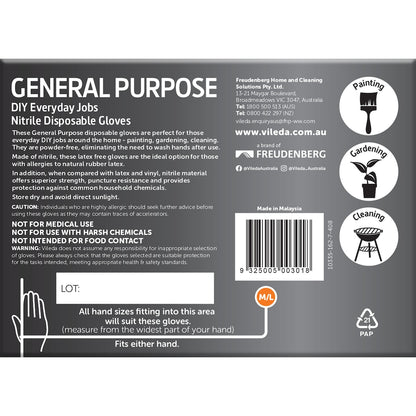 Ansell General Purpose Nitrile Gloves Medium/large 50 Pack