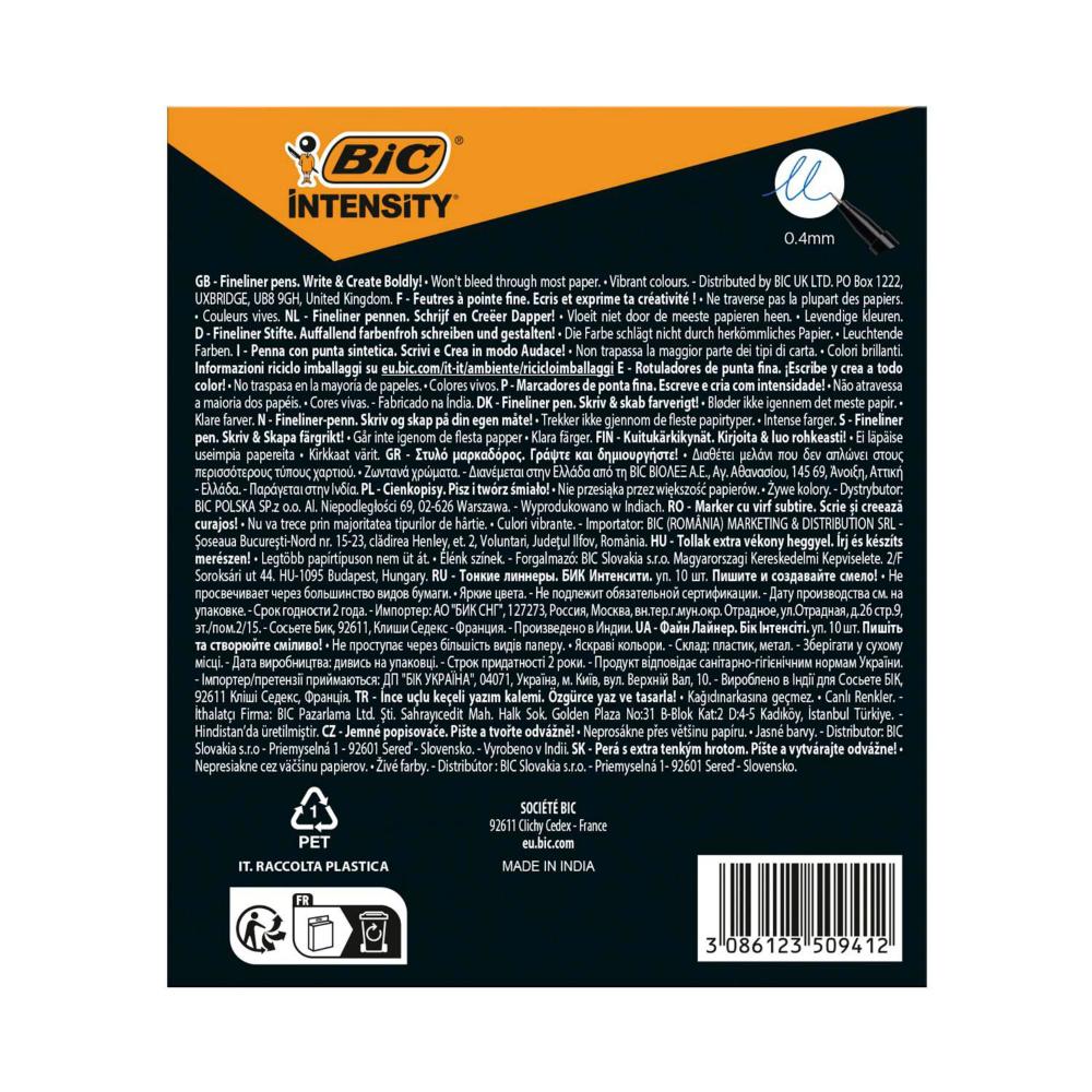Bic Intensity Fineliners Assorted - 10 Pack