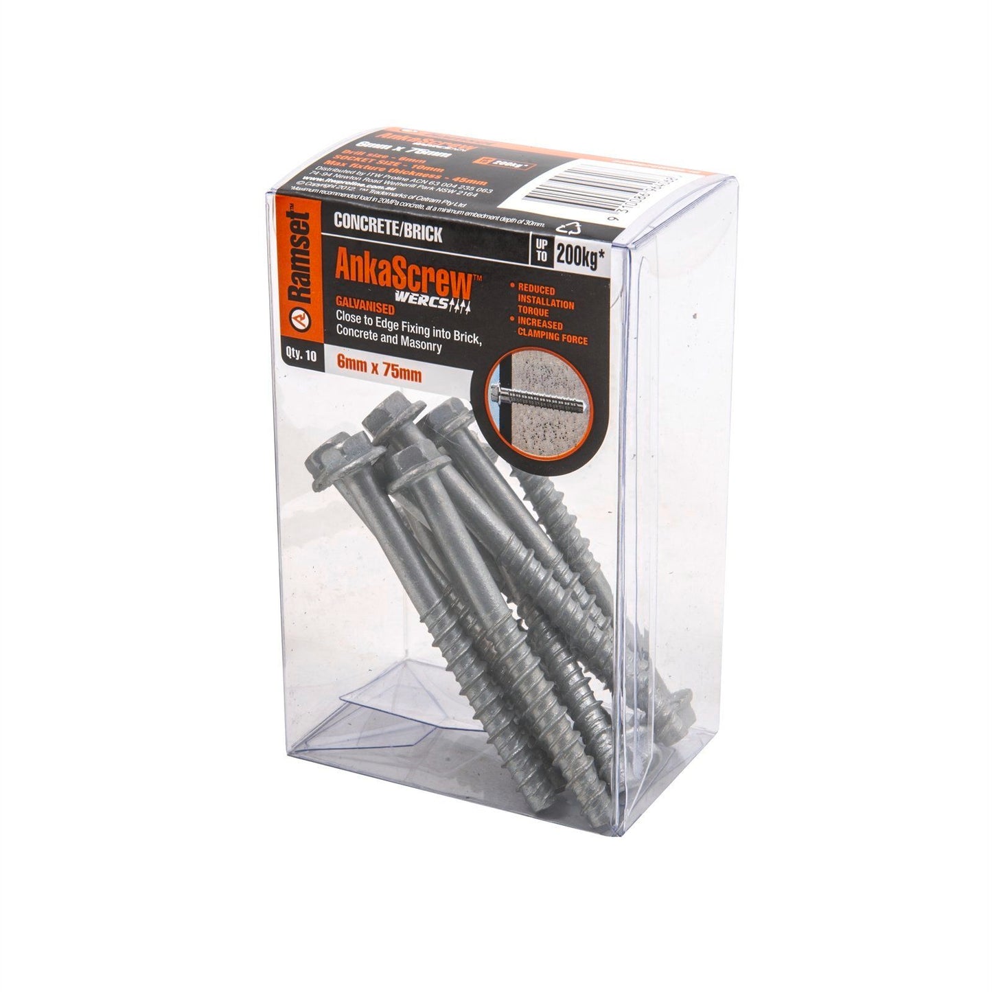 Ramset Ankascrew - 6 x 75mm - 10 Pack
