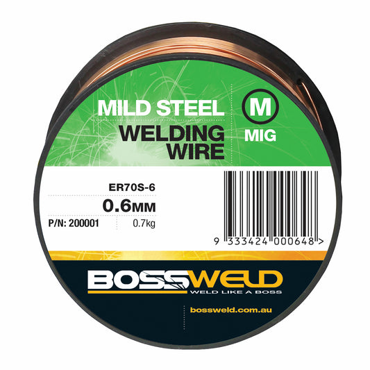Bossweld Mild Steel S6 MIG Wire - 0.6mm - 0.7kg