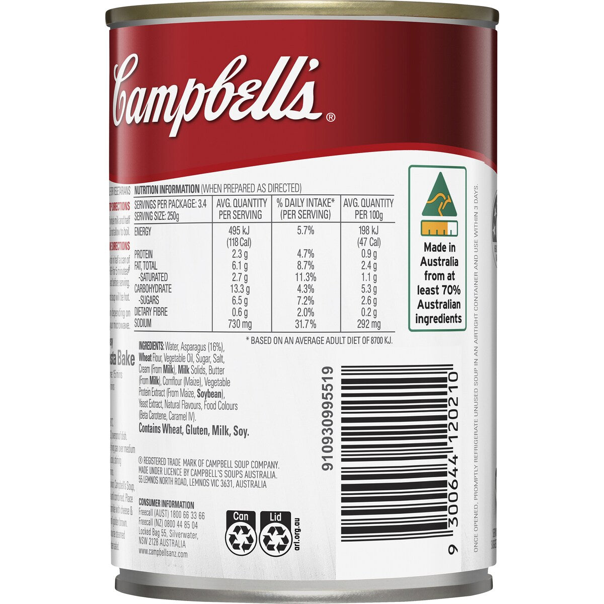Campbells Condensed Soup Cream of Asparagus 420g