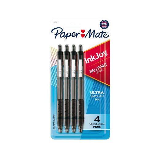 Paper Mate Inkjoy Black Ball Point 4 - pack