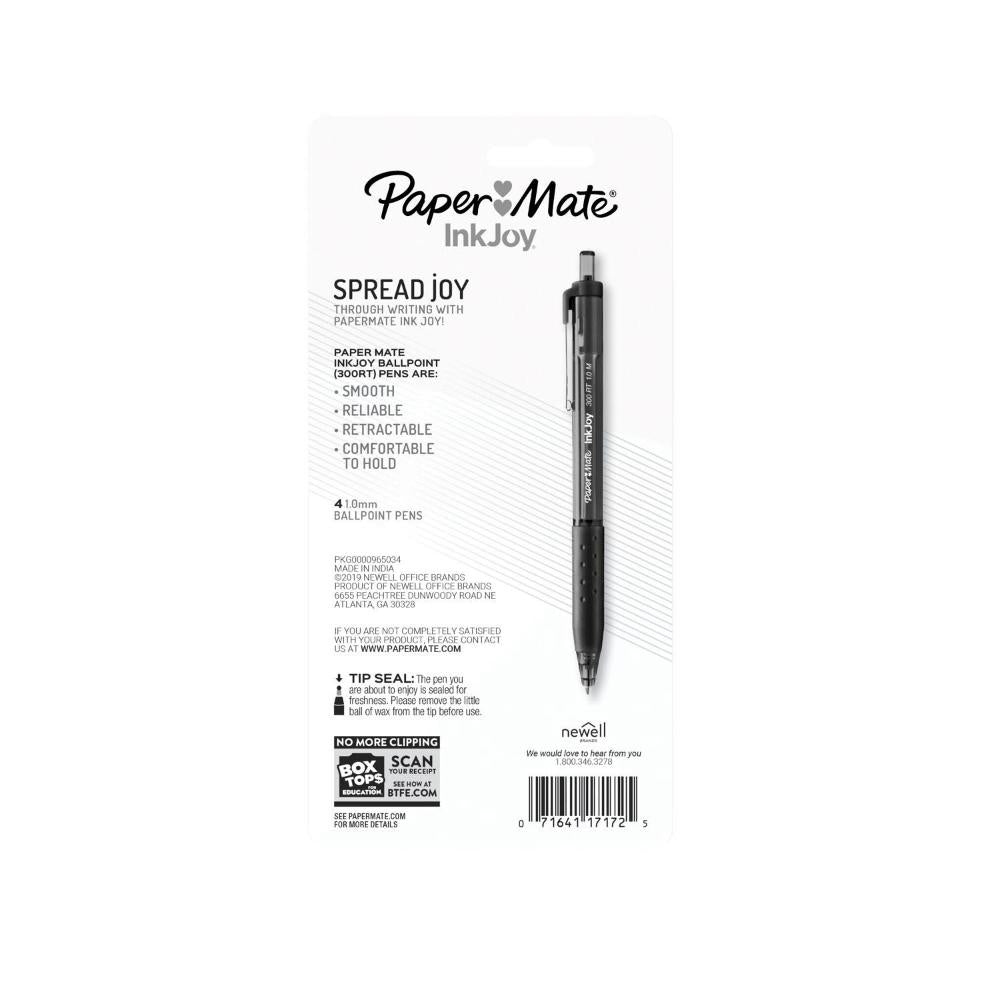 Paper Mate Inkjoy Black Ball Point 4 - pack