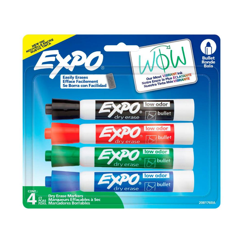 Expo Whiteboard Markers Bullet Tip - 4 pack