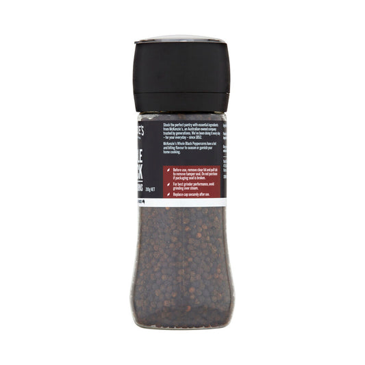 McKenzie's Whole Black Pepper Grinders - 200g