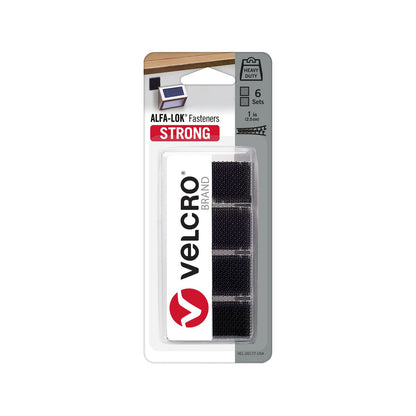 Velcro Brand Alfa Lok Squares - 25mm - 6 Pack - Black