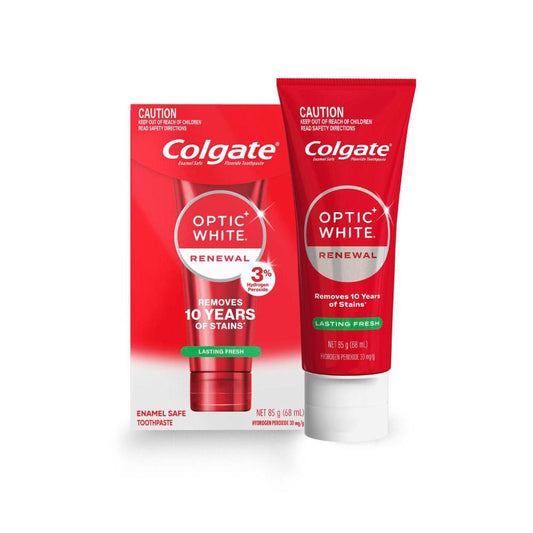 Colgate Optic White Teeth Whitening Toothpaste Renewal Lasting Fresh With 3% Hydrogen Peroxide - 85g