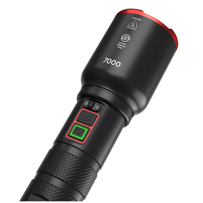 Infinity X1 7000 Lumen Dual Power Rechargeable Flashlight, USB, AA Batteries