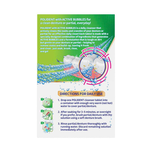 Polident 3 Minute Daily eanser For Dentures And Partials - 66 pack