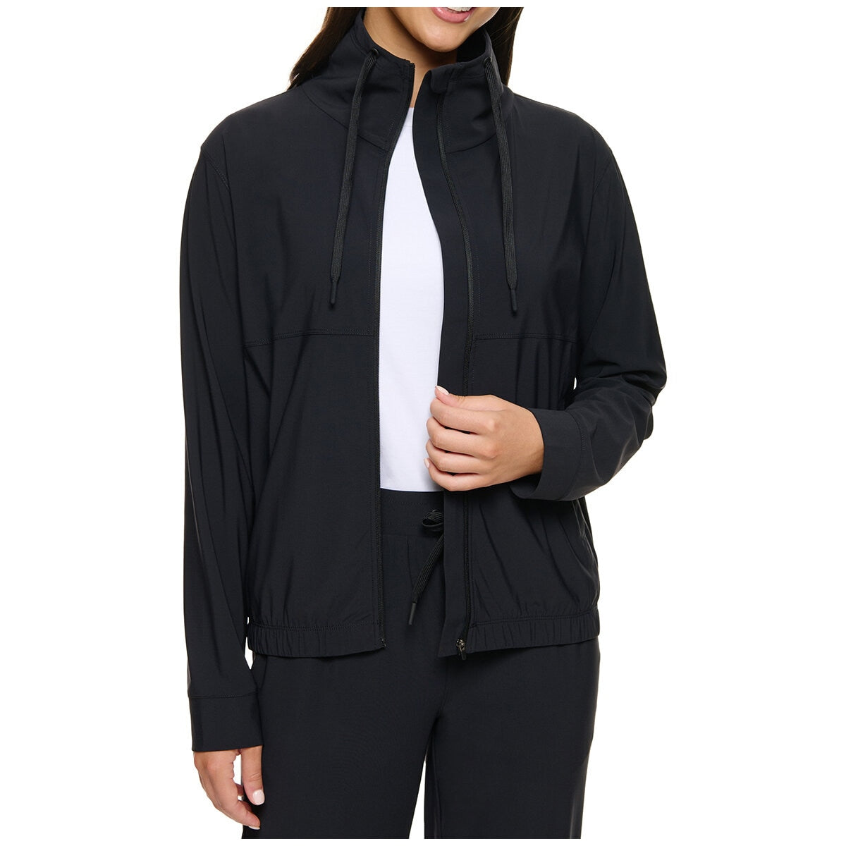 Kirkland Signature Ladies' Active Zip Jacket Black, 4-Way Stretch, Moisture-Wicking, Quick-Dry
