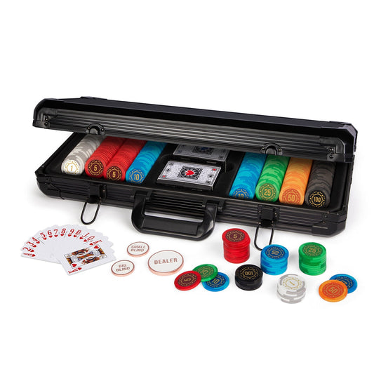 Poker Chip Set 400 Extra-Heavyweight Chips Heavy Duty Aluminium Case