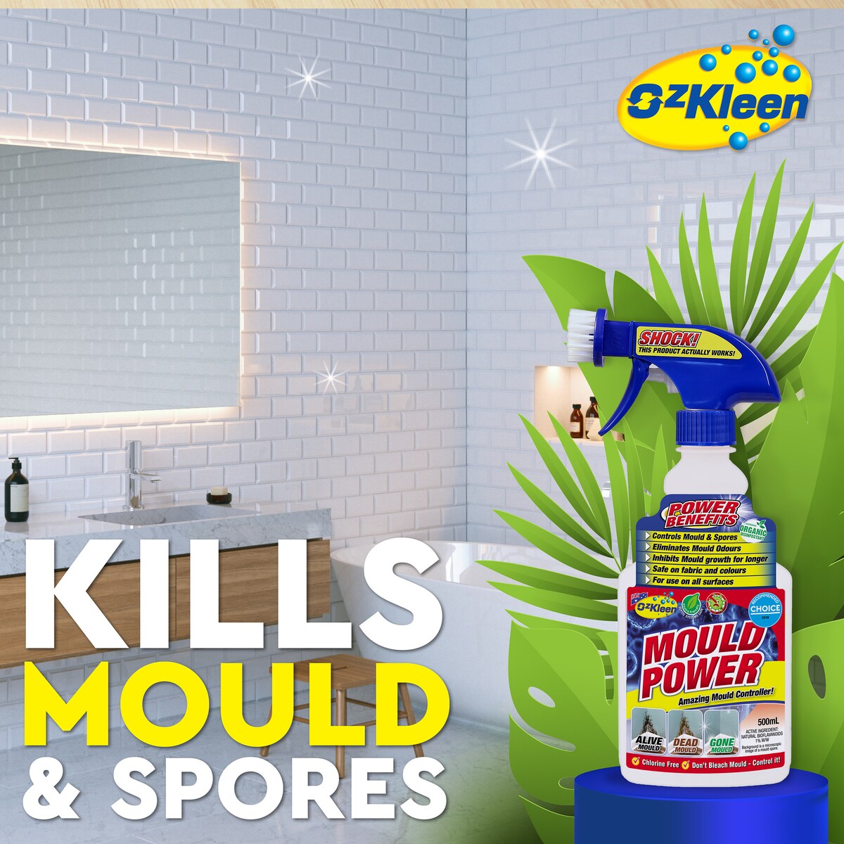 OzKleen Mould Power Mould Cleaner & Killer Trigger 500mL