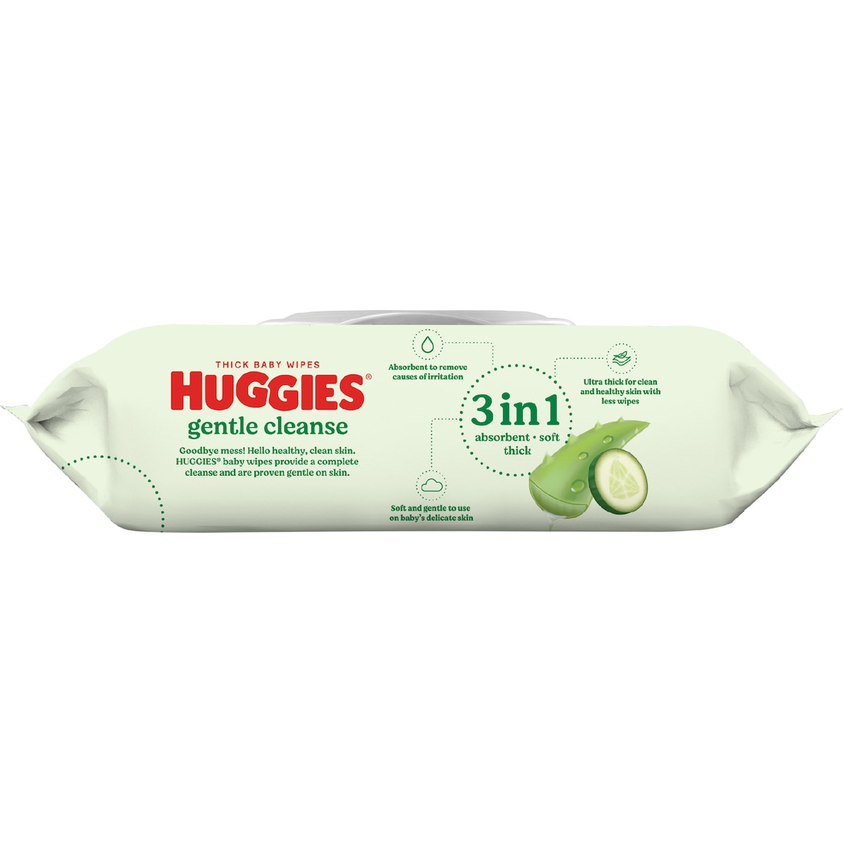 Huggies Glentle Cleanse Baby Wipes Cucumber & Aloe 80 Pack