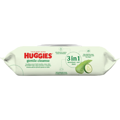 Huggies Glentle Cleanse Baby Wipes Cucumber & Aloe 80 Pack