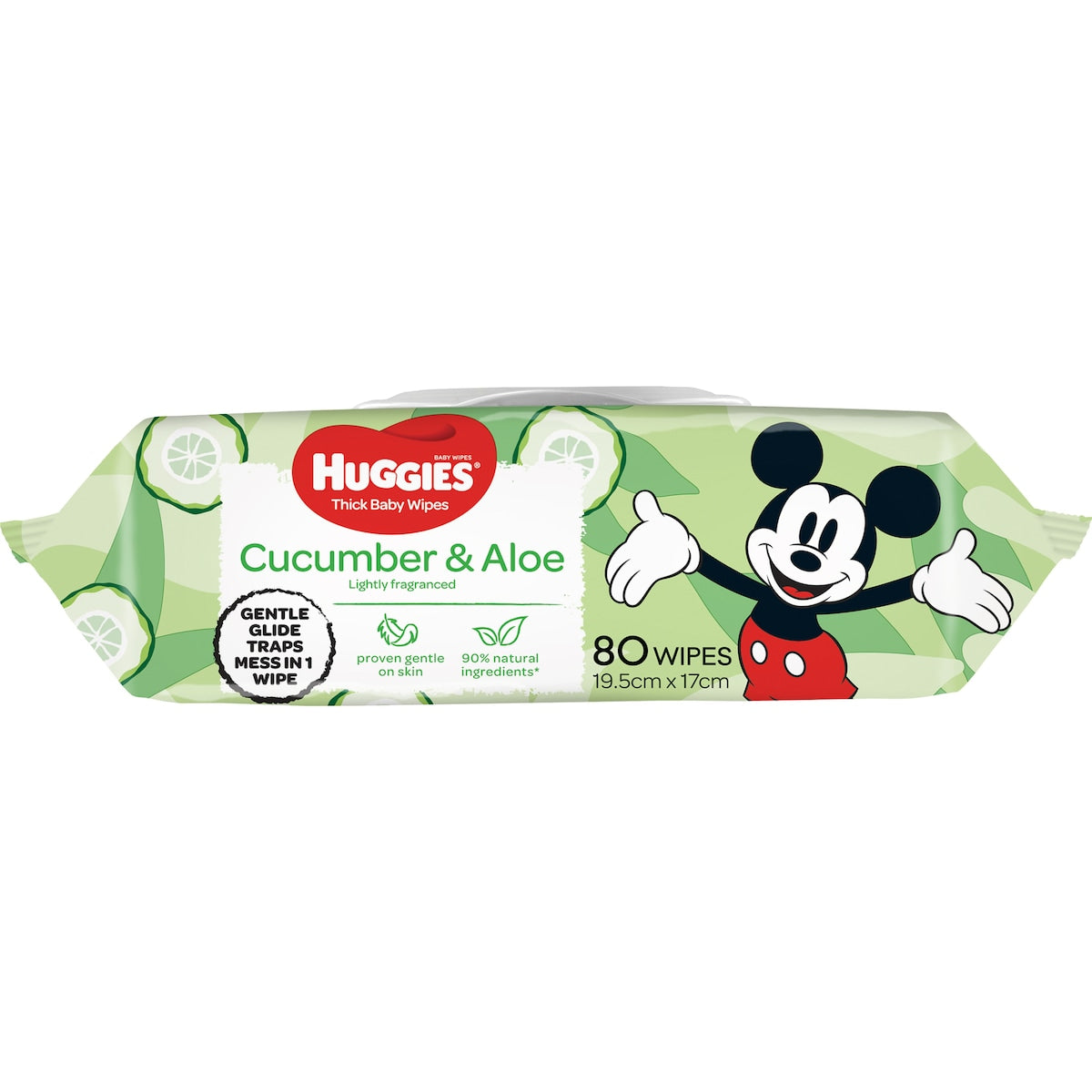 Huggies Glentle Cleanse Baby Wipes Cucumber & Aloe 80 Pack