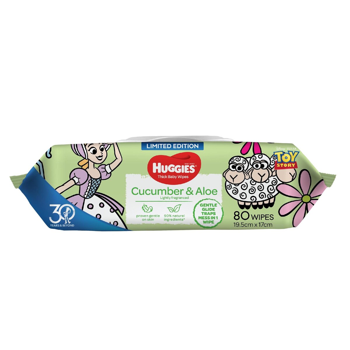 Huggies Thick Baby Wipes Cucumber & Aloe 80 Pack