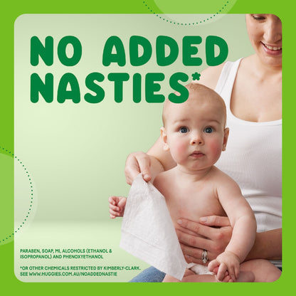 Huggies Glentle Cleanse Baby Wipes Cucumber & Aloe 80 Pack