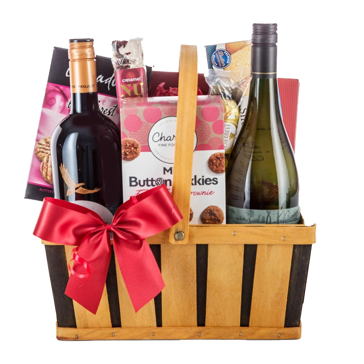 Interhampers Ideal Gift Hamper BRO2125: Wine, Shortbread & Chocolate Basket