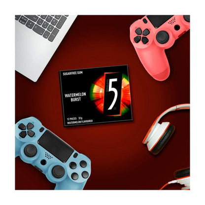 5 Gum Watermelon Burst Sugar Free Gum 12 Piece - 32g