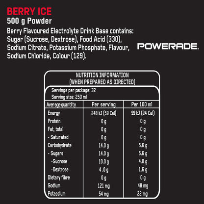 Powerade Isotonic Berry Ice Powder 500g