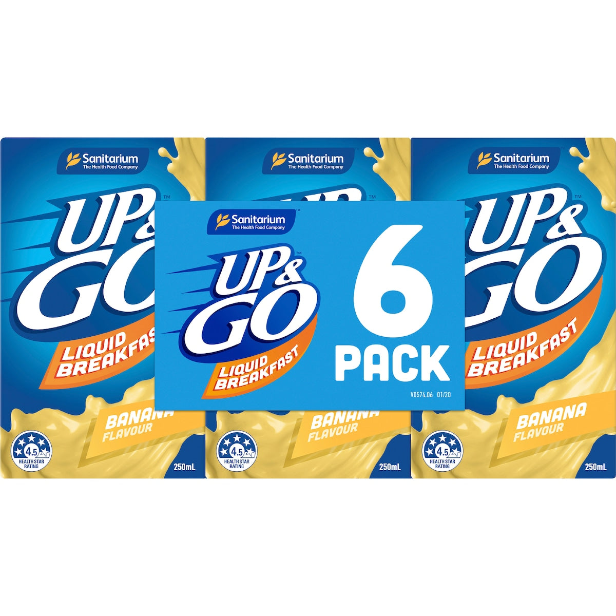 Up&go Liquid Breakfast Banana 250ml X 6 Pack
