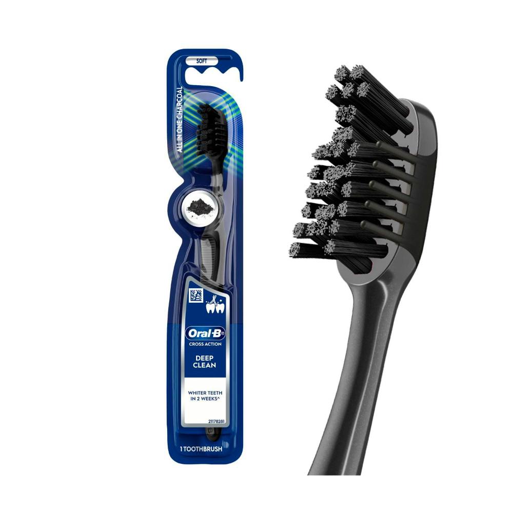 Oral B Cross Action Charcoal Whitening Toothbrush - 1 Pack