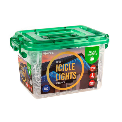 Lytworx Solar Icicle Lights - 1200 Pack - Blue
