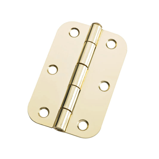 Lane 90mm Brass Plated Loose Pin Radius Butt Hinge