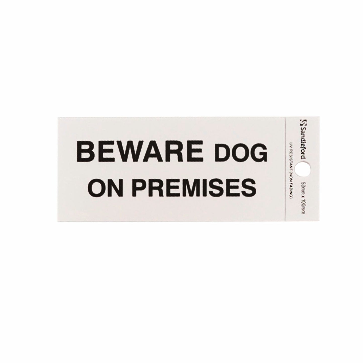 Sandleford Beware Dog on Premises Self Adhesive Sign - 100 x 50mm