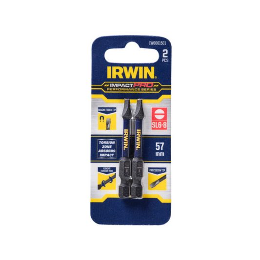 Irwin Impact Pro Performance Bits 57mm SL6-8 2 Pack
