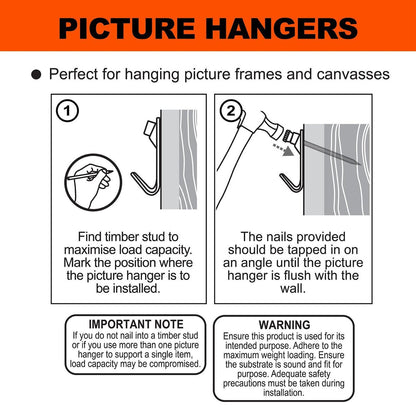 Everhang Picture Hanging - 8kg - Brass Plated - 8 Pack