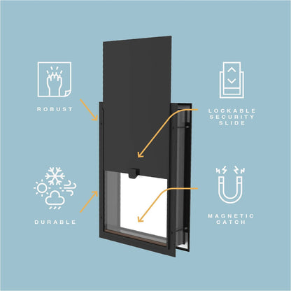 Hakuna Pets Pet Door - Medium 225mm x 305mm - Aluminium - Lockable