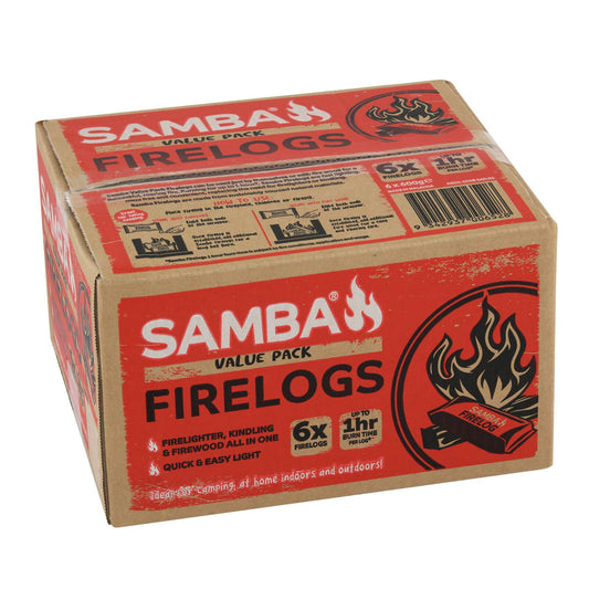 Samba Fire Log - 3 in 1 - 254 x 146 x 222mm - 6 Pack