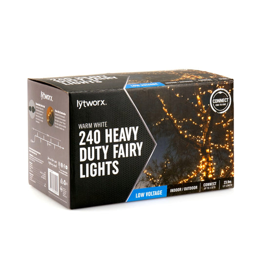 Lytworx Connectable Heavy Duty Fairy Lights - 23.9m - Warm White