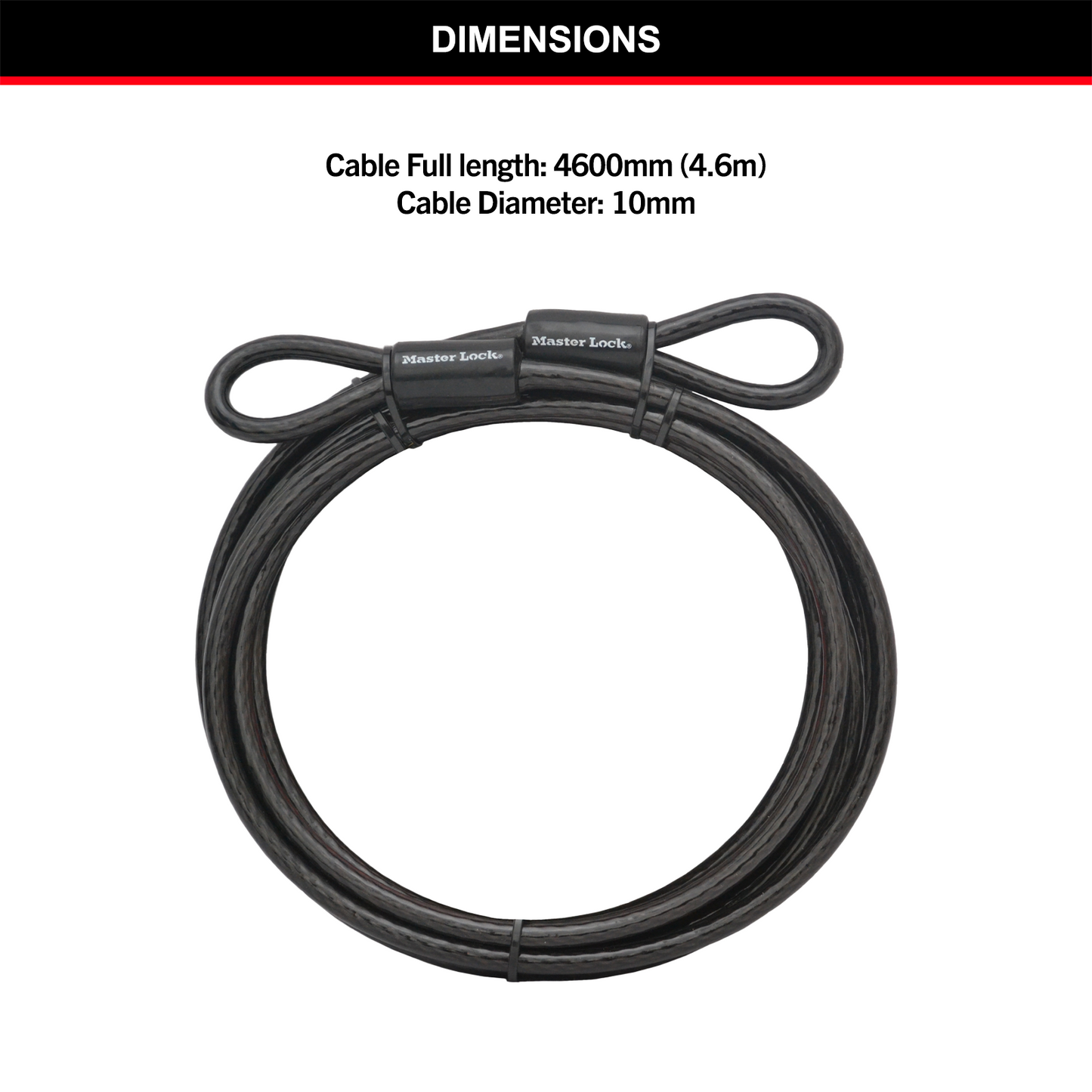 Master Lock Cable Lock - 10mm x 4.6m