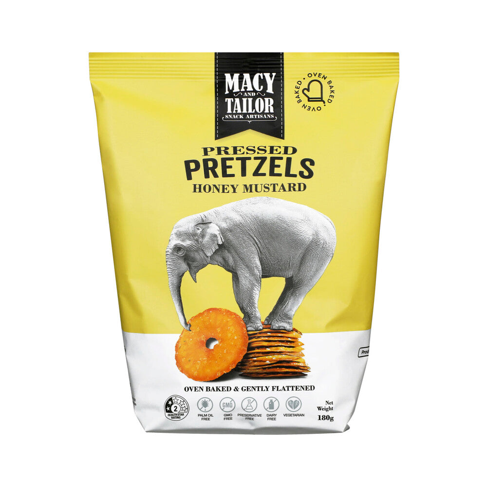 Macy & Tailor Pressed Pretzels Honey Mustard - 180g