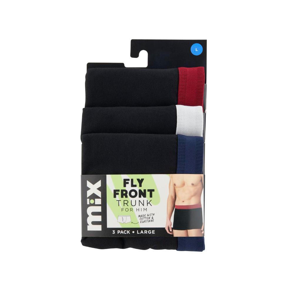 Mix Mens Fly Front Trunk L & XL - 3 Pack