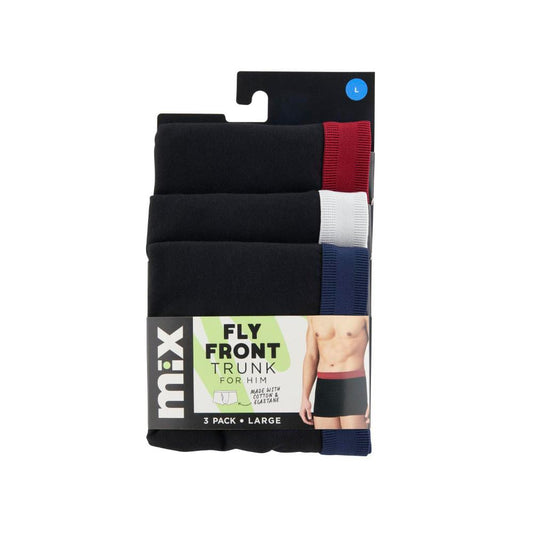 Mix Mens Fly Front Trunk L & XL - 3 Pack