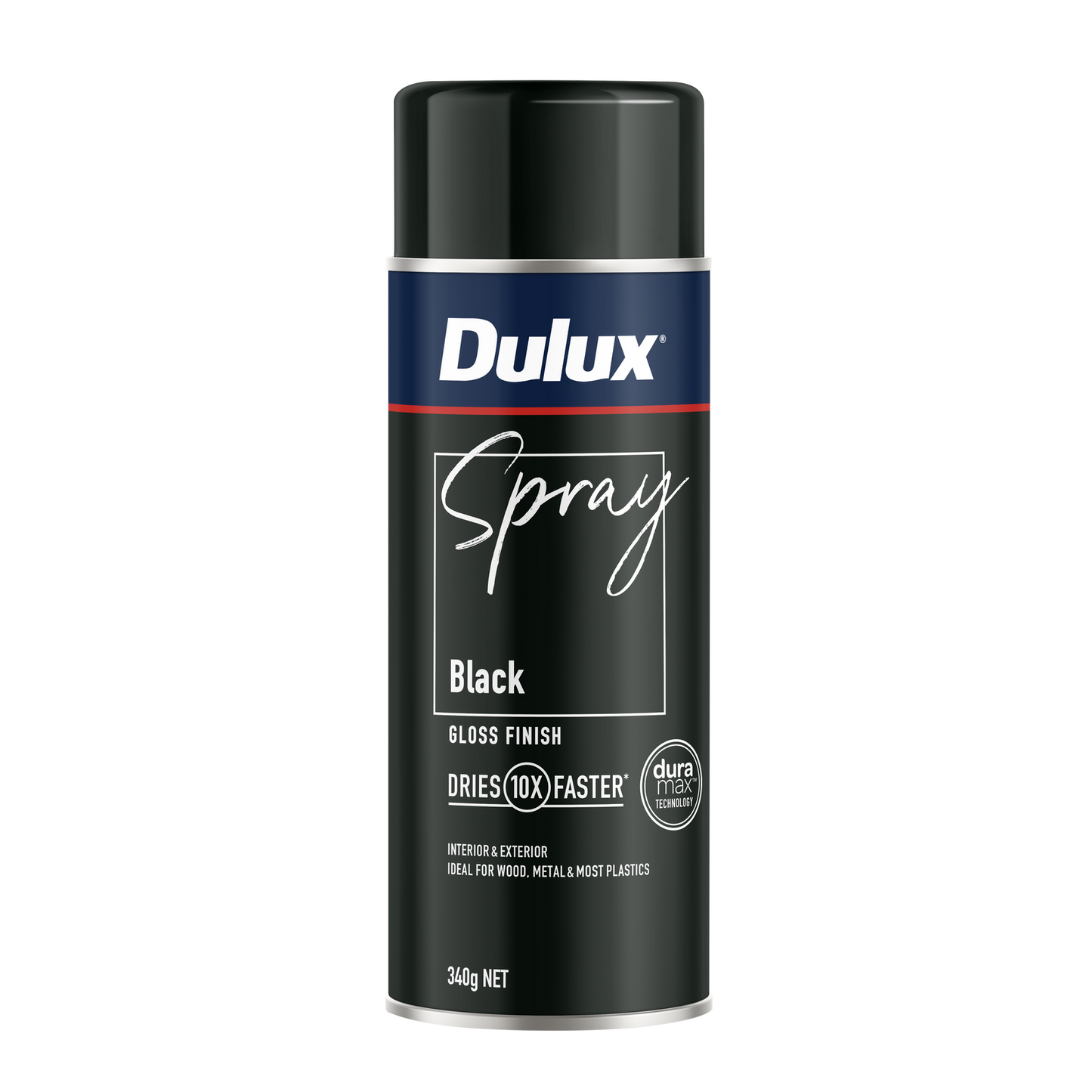 Dulux Spray Paint - 340g - Black Gloss