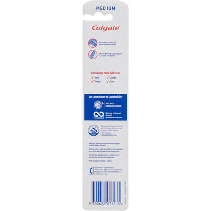 Colgate Battery Power Toothbrush 360 Whitening Optic White Medium Each